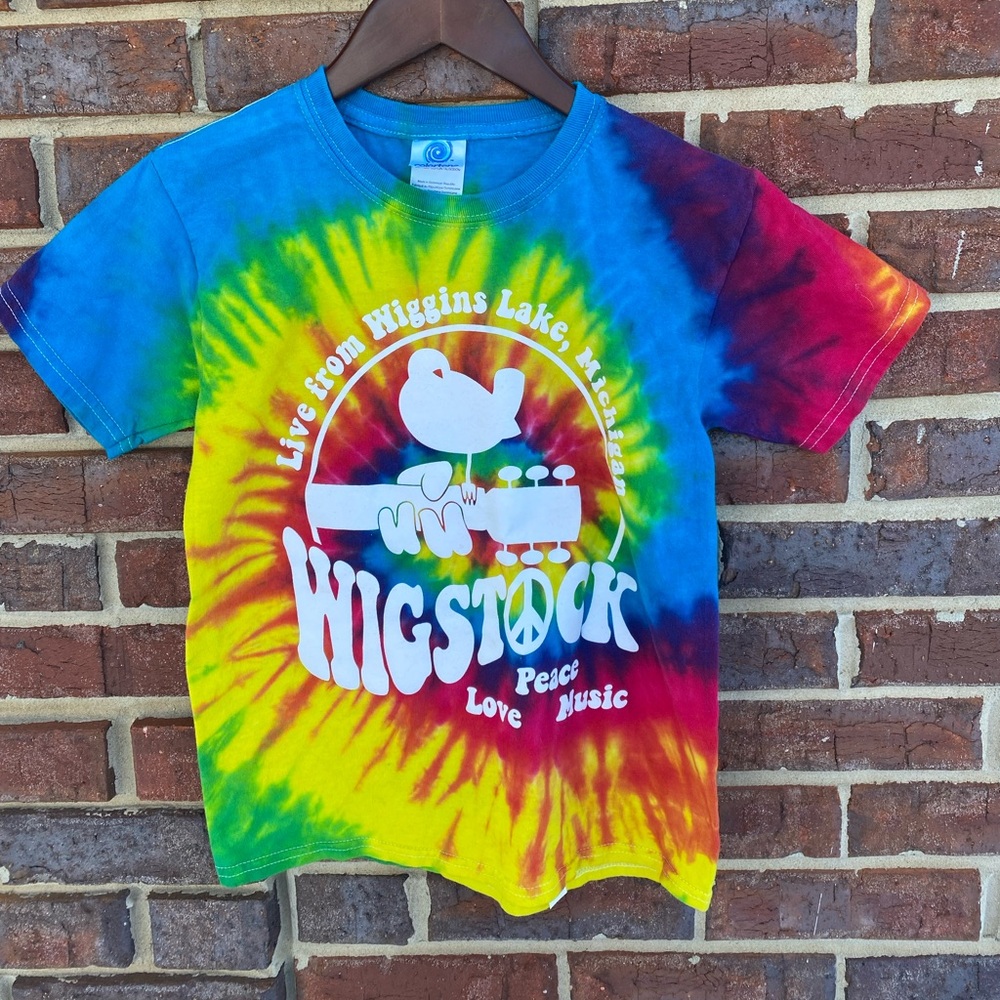 Higgins Lake Michigan Kids Tie-Dye T-Shirt Small 6-8